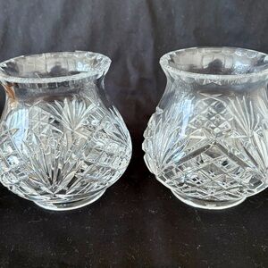 WATERFORD Crystal Hurricane Globes-Set of 2